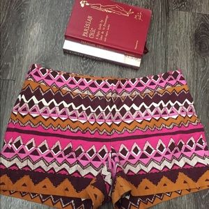Ann Taylor Vibrant Pink Tribal Shorts